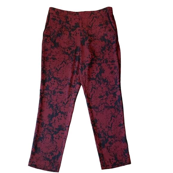 Banana Republic Lightweight Burgundy Print Dress Pant Size 8 - Picture 1 of 9